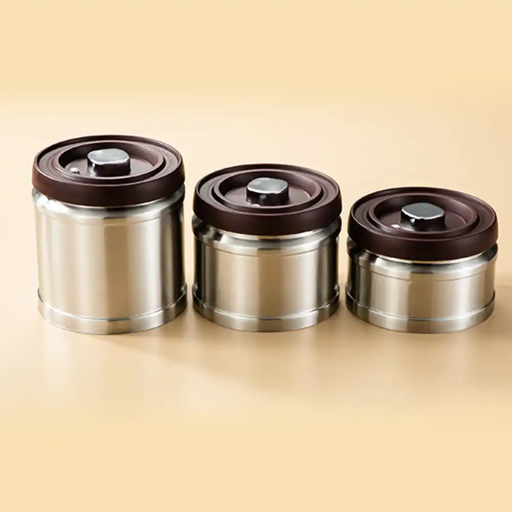 حافظة قهوة فاكيوم ستانلس ستيل سلفر 1100ML - الصورة 2